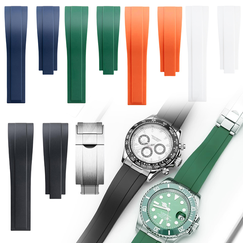 Luxury Watch Online - 20mm 21mm 22mm Silikon Kauçuk Kordonlu