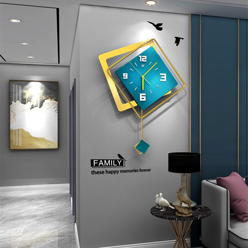 Luxury Watch Europe - 3D İskandinav kare Salıncak Duvar Saati