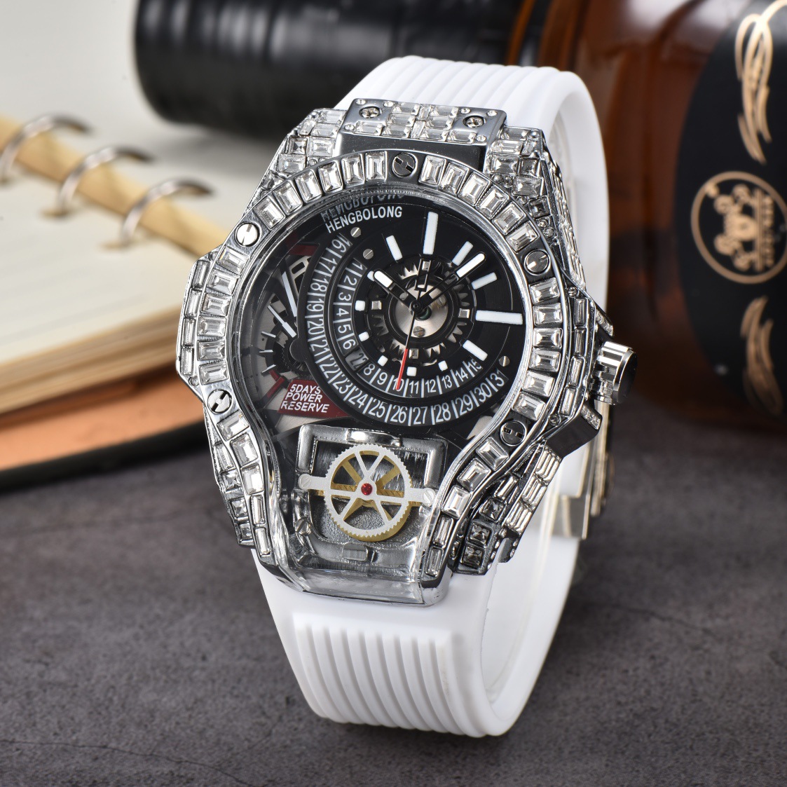 Tam Elmas Kaplama İş Lüksü Üst - Luxury Watch Rubber Strap incelemesi ve fiyatı