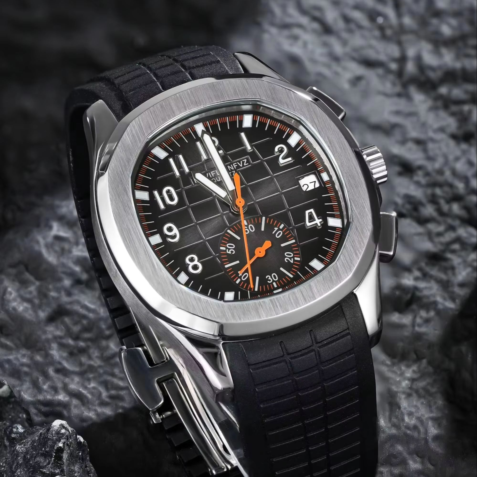 40MM erkek lüks saat NAVIFLZ N - Luxury Watch Rubber Strap incelemesi ve fiyatı